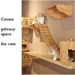 Tardo Wall-Mounted Cat Shelf Handcrafted Wooden Cat Step Bed House - Deluxe Cat Playplace - Solid Wood Cat Tree Ladder Cat Furniture Set