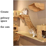 Tardo Wall-Mounted Cat Shelf Handcrafted Wooden Cat Step Bed House - Deluxe Cat Playplace - Solid Wood Cat Tree Ladder Cat Furniture Set