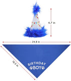 BINGPET Dog Birthday Bandana Scarf and Reusable Dog Birthday Hat with 0-8 Figures