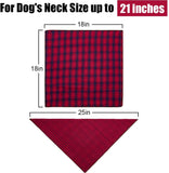 Dog Bandanas - 6PCS Birthday Gift Washable Green Black Brown Blue Red Dog Bandana Square Plaid Printing Dog Bib Double Reversible Kerchief Scarf Adjustable Accessories for Small to Large Dog Puppy Cat