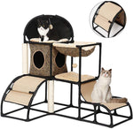 Cat Tree for Large Cats Super Stable Cat Furniture with Scratching Posts Hammock Cat Jungle with Extra Thick Plastic Tube and Comfortable Flannel, Cozy Perches 42In