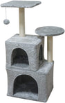 MIAO PAW 1Cat Tree CatTower Cat Condo Cat Furniture Activity Center Kitten Play House Cat Bed Sisal Scratching Posts and Double Platforms Grey