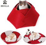 BBVILLA Rose Cat House Indoor Cat Cave Bed Collapsible Pet House Warming Beds for Small Dog/Cats/Puppy with Soft Carpet Kittens Toy