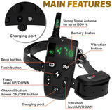 TBI Pro Dog Training Collar with Remote - Shock Collar for Dogs Range 1600 feet, Vibration Control, Rechargeable Bark E-Collar - IPX7 Waterproof for Small, Medium, Large Dogs, All Breeds