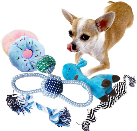 BUIBIIU Dog Toys Small Dog Chew Toys Dog Teething Toys Squeaky Toys Chihuahua Pomeranian Corgi and PoodlesToys 6 PCS