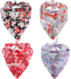 KZHAREEN 4 Pack Dog Bandanas Triangle Bibs Scarf Accessories Japanese Style