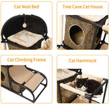 Cat Tree for Large Cats Super Stable Cat Furniture with Scratching Posts Hammock Cat Jungle with Extra Thick Plastic Tube and Comfortable Flannel, Cozy Perches 42In