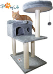 PawzUp Premium Cat Condo | Cozy Activity Tower | Fun Play House for Cats and Kittens| Sisal-Covered Scratching Posts | Plush Perch and Play Balls|