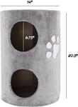 PETMAKER Cat Condo 2 Story Double Hole with Scratching Surface, 14" x 20.5", Gray (80-PET5080)