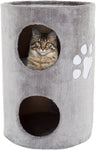 PETMAKER Cat Condo 2 Story Double Hole with Scratching Surface, 14" x 20.5", Gray (80-PET5080)