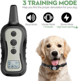 PATPET Dog Training Collar- Dog Shock Collar with Remote, w/3 Training Modes, Beep, Vibration and Shock, Up to 1000 ft Remote Range, Rainproof for Small Medium Large Dogs