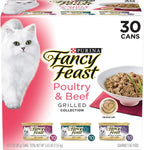 Purina Fancy Feast Gravy Wet Cat Food Variety Pack, Poultry & Beef Grilled Collection - (30) 3 oz. Cans