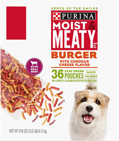 Purina Moist & Meaty Burger with Cheddar Cheese Flavor Adult Dry Dog Food