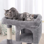 FEANDREA Cat Tree for Large Cats, 2 Cozy Plush Condos and Sisal Posts