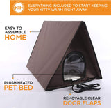 K&H Pet Products Outdoor Multi-Kitty A-Frame Heated and Insulated, Chocolate Brown