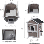 ROCKEVER Outdoor Cat Shelter with Escape Door Rainproof Outside Kitty House