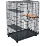 Midwest Cat Playpen | Cat Cage Includes 3 Adjustable Perching Shelves & 1 Shelf-Attaching Cat Bed & Wheel Casters | Ideal for 1-2 Cats | Cage Measures 36L x 23.5W x 50.50H Inches