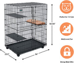 Midwest Cat Playpen | Cat Cage Includes 3 Adjustable Perching Shelves & 1 Shelf-Attaching Cat Bed & Wheel Casters | Ideal for 1-2 Cats | Cage Measures 36L x 23.5W x 50.50H Inches